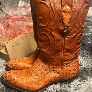 Los Altos Men's Tan Alligator Boots